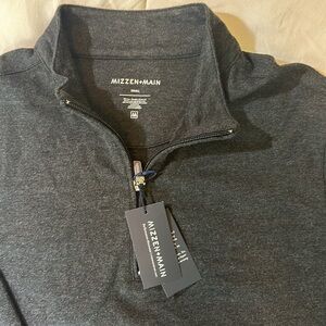 NWT MIZZEN + MAIN brand 1/4 zip. Dark gray/charcoal. Men’s SMALL. SOFT. GOLF!